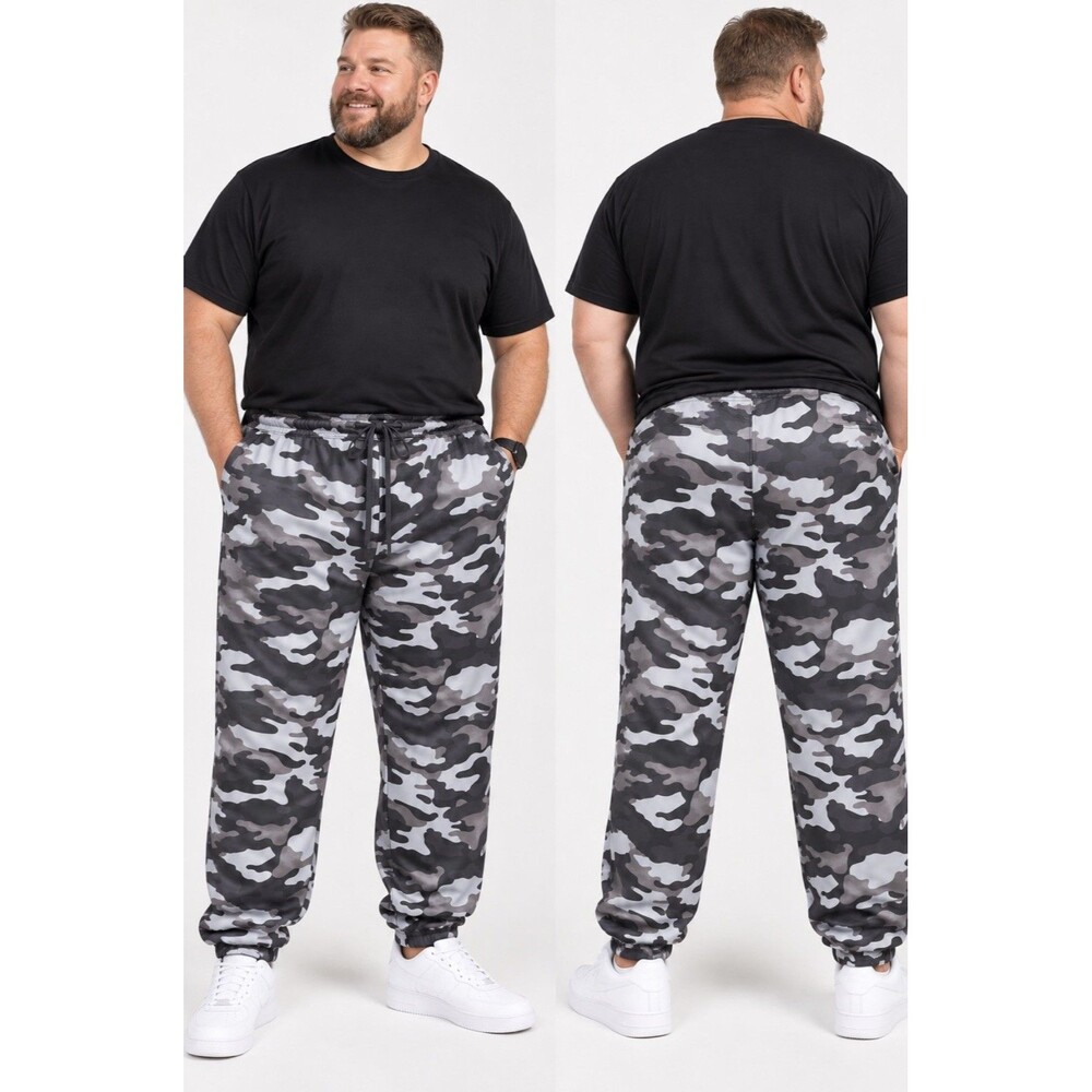 Camouflage Print Drawstring Sweatpants Men Size 4XL